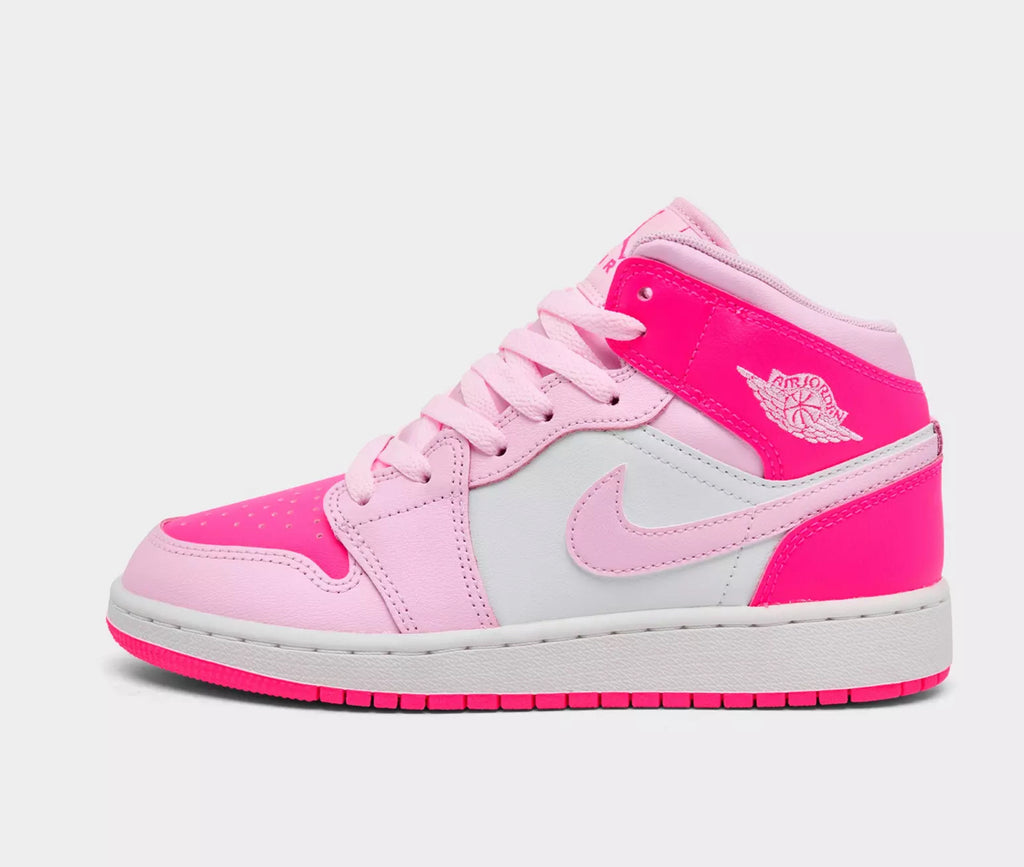 Bubblegum Barbie Pink Denim Swarovski Women’s Air Jordan 1 Mid Shoes