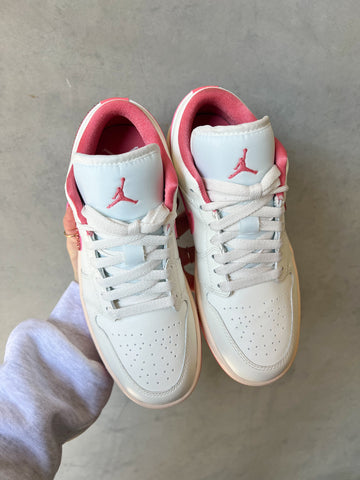 Coral Cream Swarovski Women’s Air Jordan Retro 1 Low Shoes