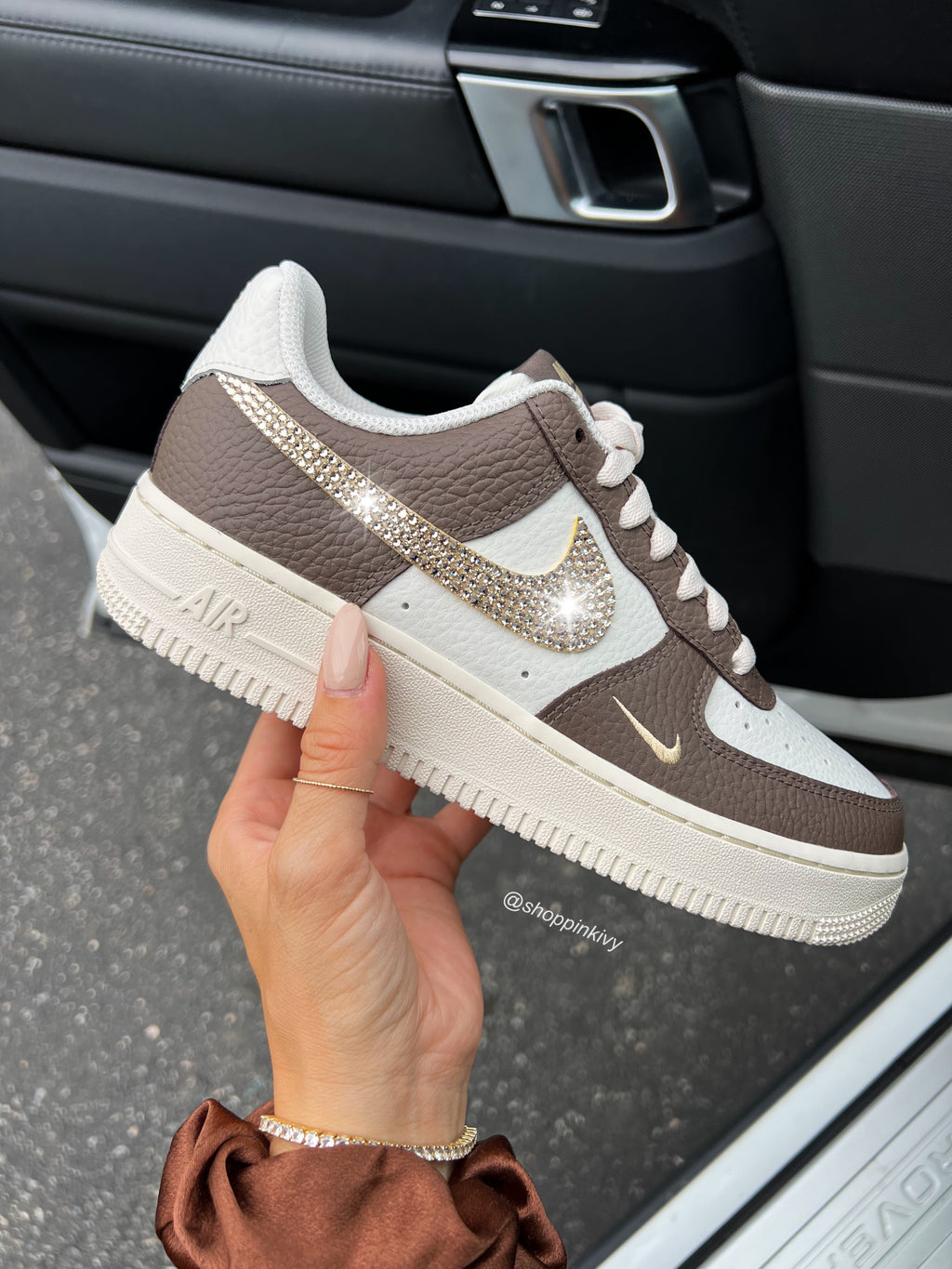 Espresso Swarovski Womens Nike Air Force One