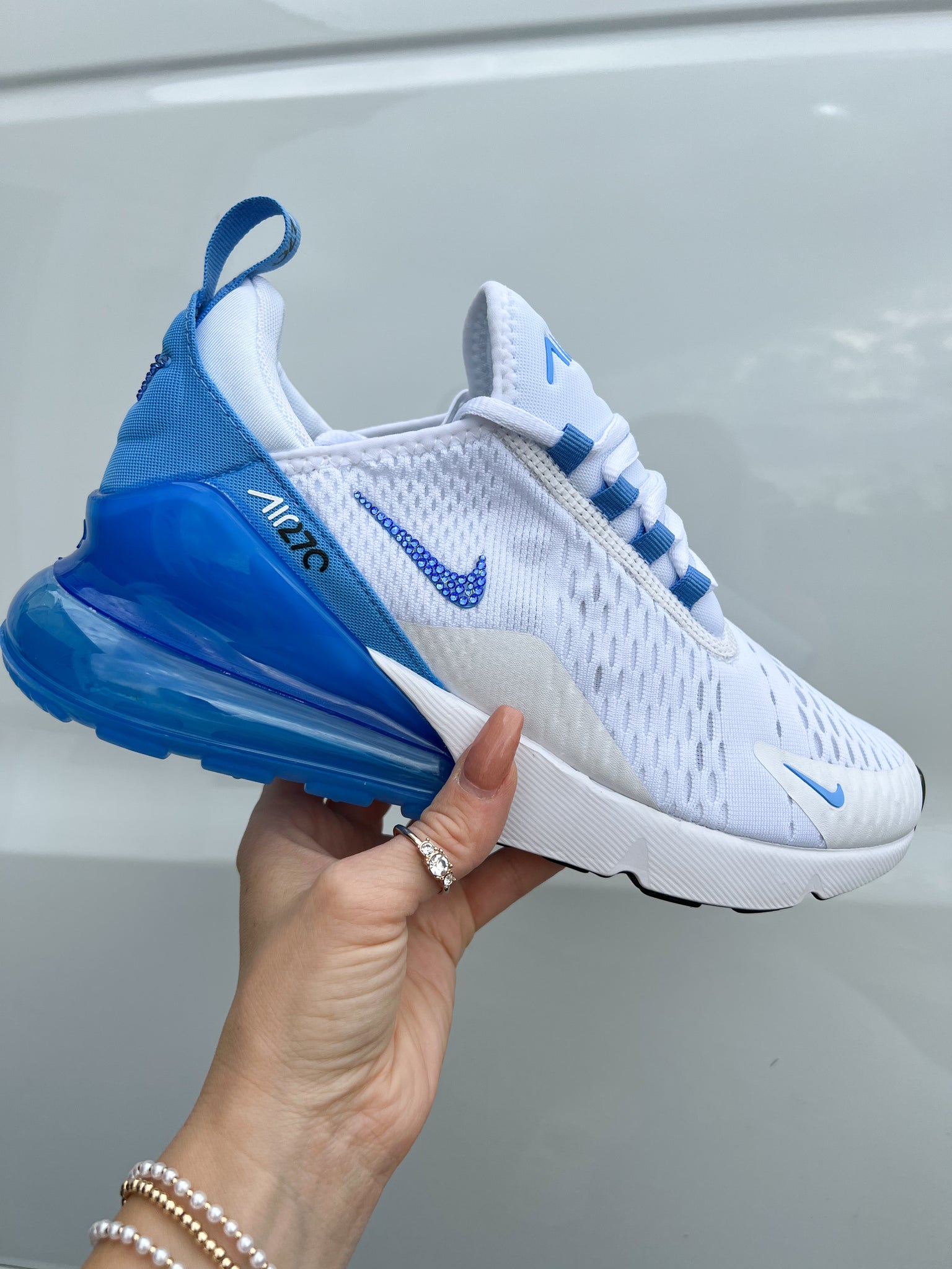 Cobalt Blue Swarovski Women s Nike Shoes Air Max 270 Pink Ivy