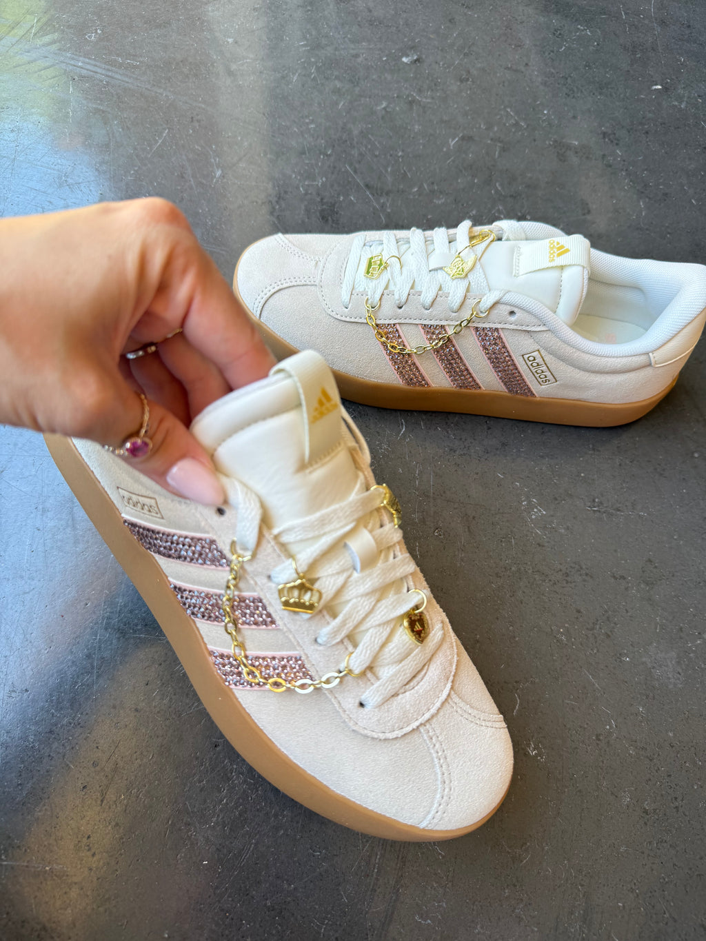 Charmed Cream Blush Pink Swarovski Adidas Women Shoes