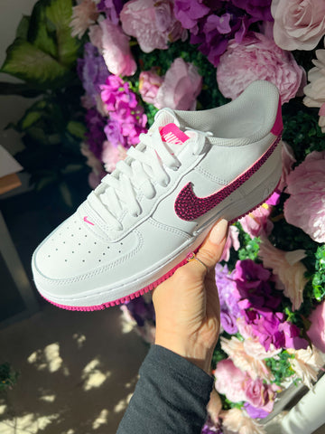 Hot Pink Swarovski Women’s Air Force 1 Low Shoes