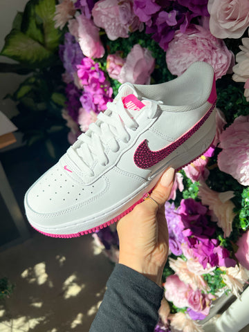 Zapatos bajos Swarovski Air Force 1 para mujer en rosa intenso