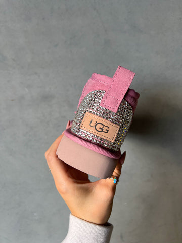 ‘24 Pink Ugg Boots Mini with Swarovski Crystals