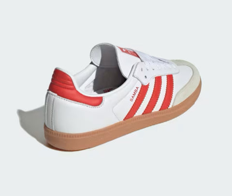 Pre-Order White Red Samba Swarovski Adidas Chiefs