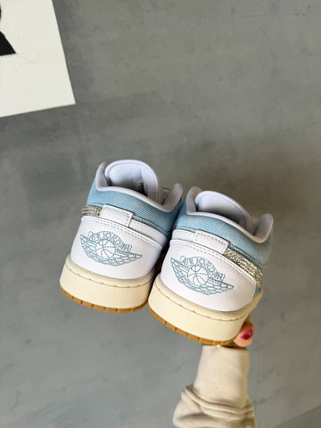 Denim Special Edition Swarovski Women’s Air Jordan 1 Low Shoes