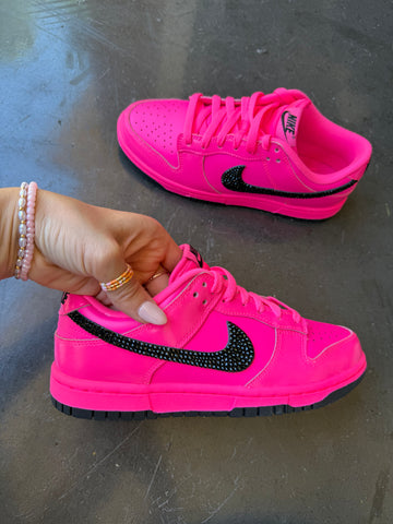 Summer Hot Pink Swarovski Womens Nike Dunk Shoes