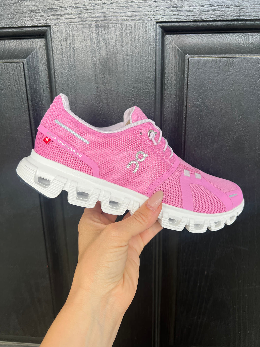Pink Swarovski On Cloud 6 Running Shoes