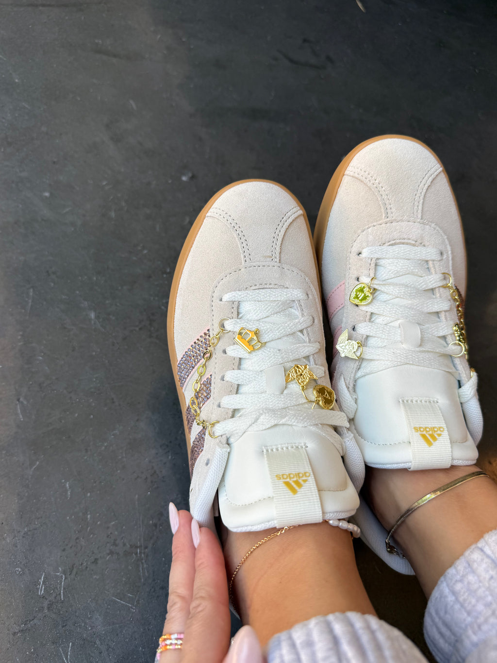 Charmed Cream Blush Pink Swarovski Adidas Women Shoes