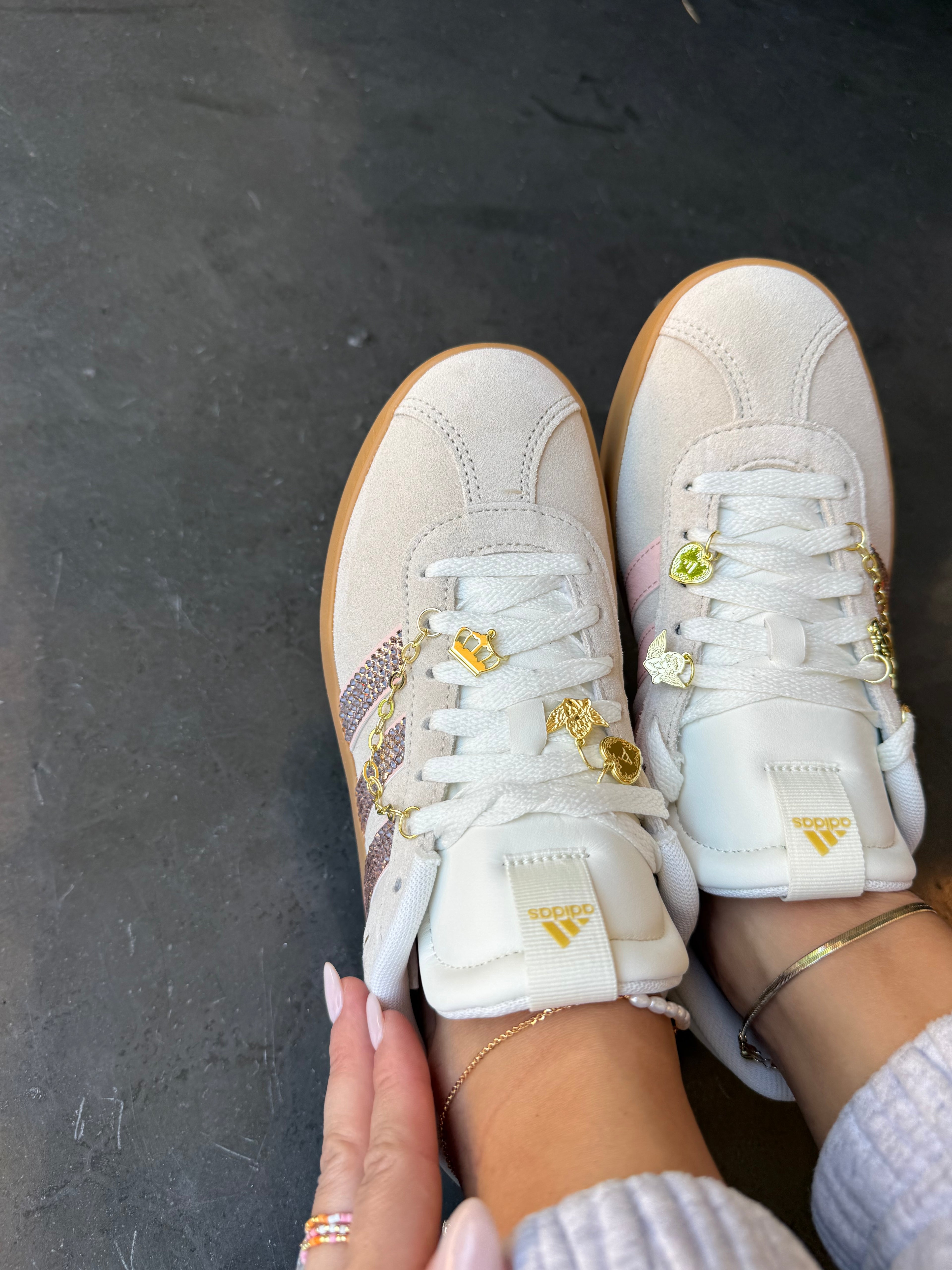 Charmed Cream Blush Pink Swarovski Adidas Women Shoes