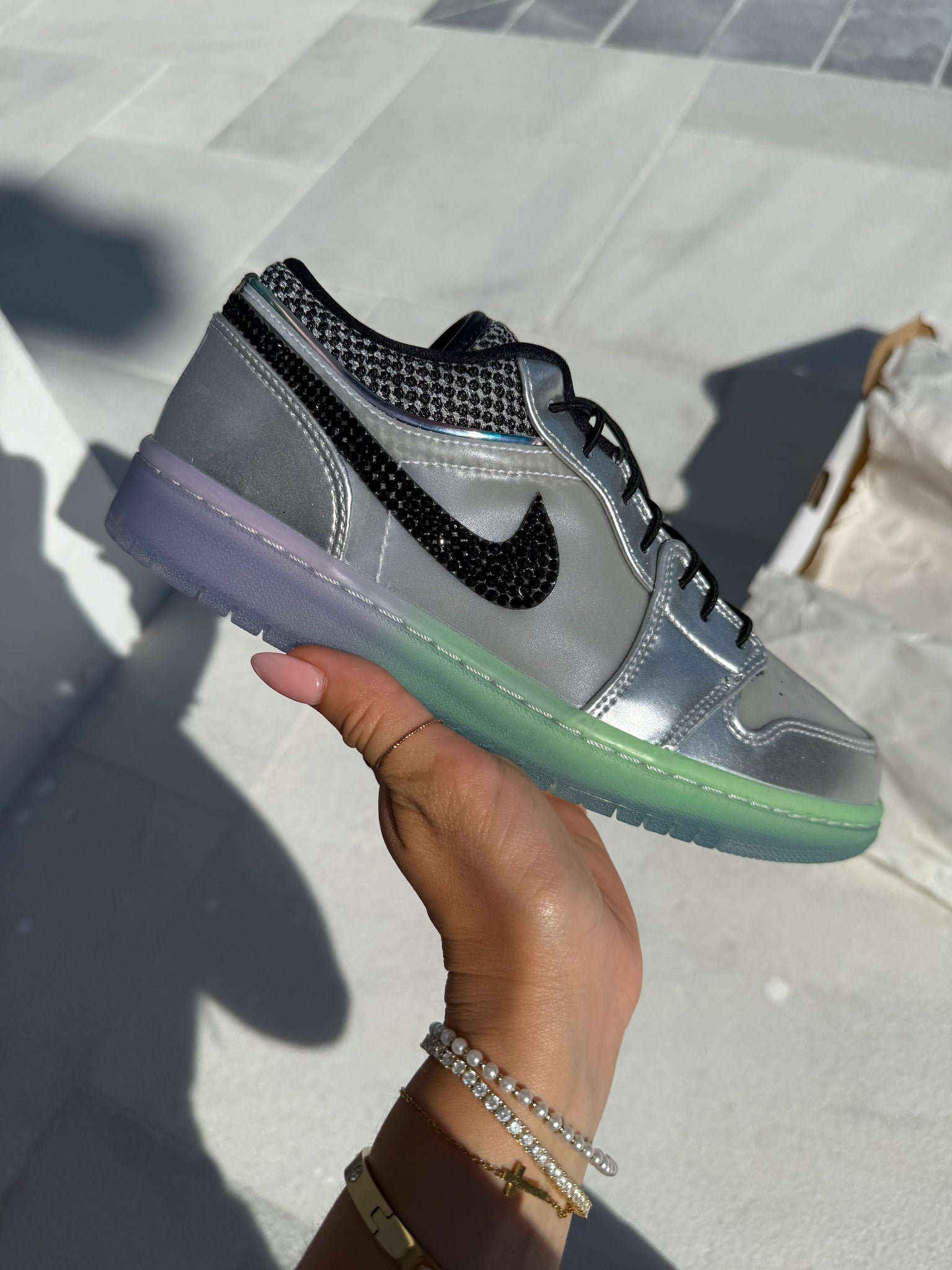 RARE Mermaid Swarovski Women’s Air Jordan Retro 1 Low Shoes