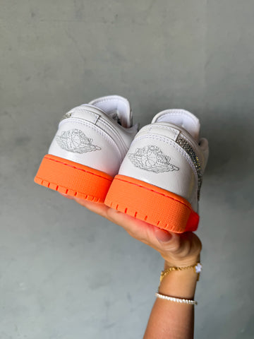 RARE Sunrise Ombré Swarovski Womens Air Jordan 1 Low Shoes