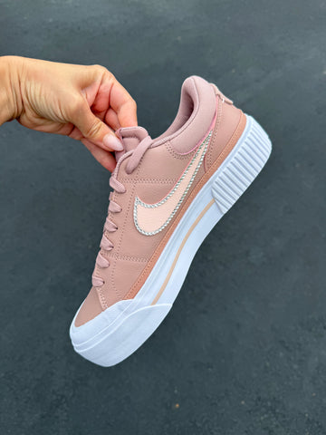 Blush Tan Swarovski Nike Platform Shoes
