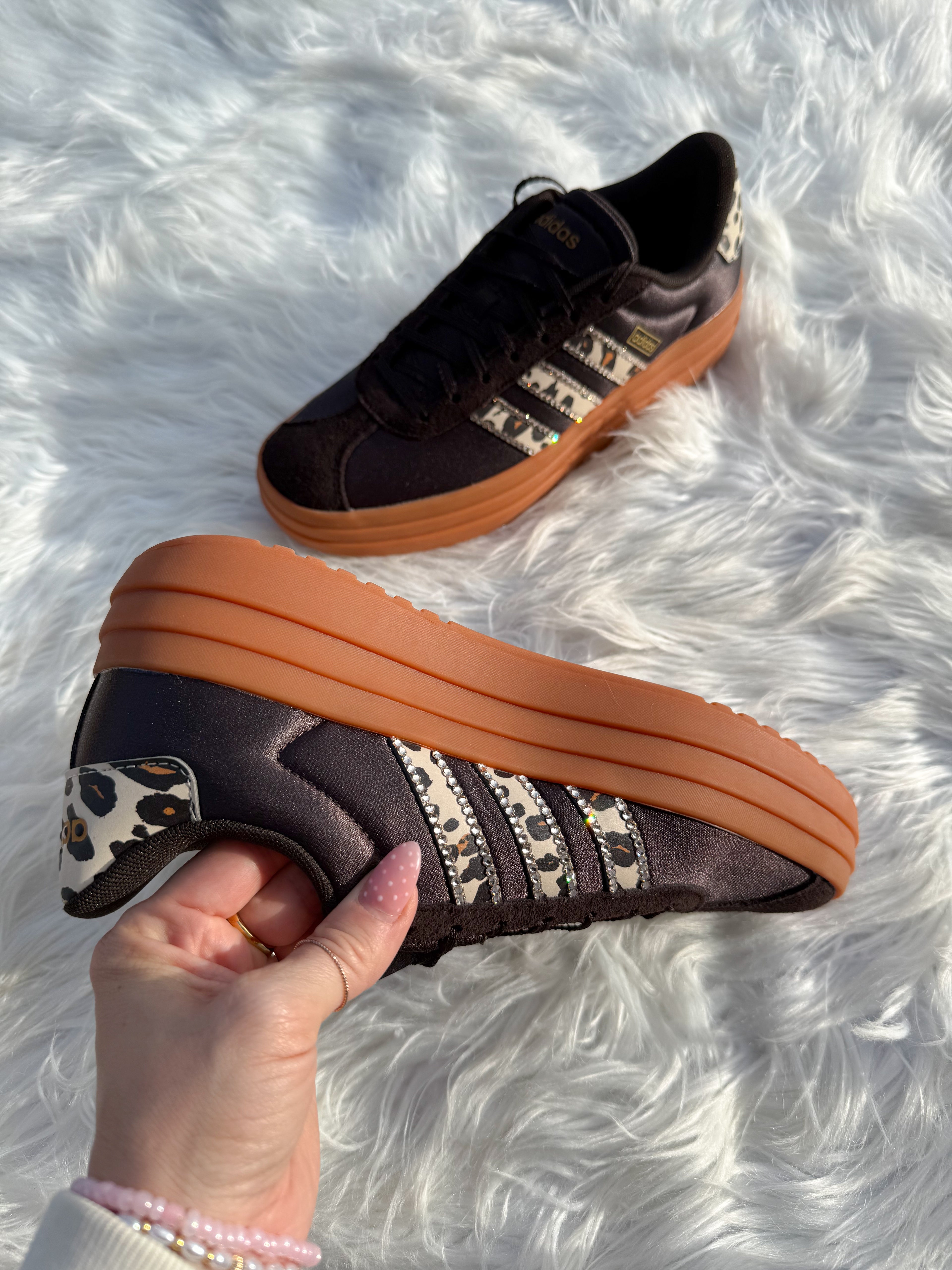 Satén Leopardo Swarovski Adidas Plataforma