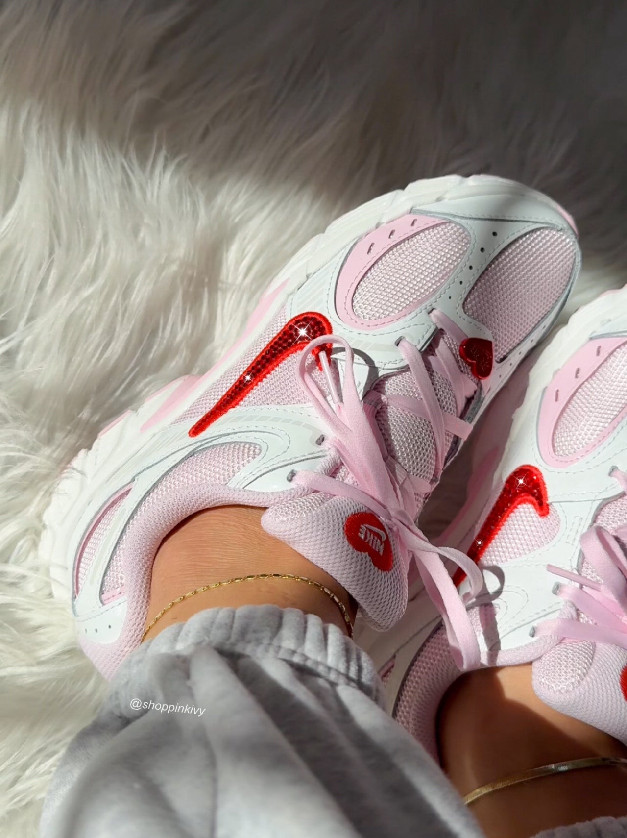 2026 Valentine's Swarovski Womens Nike Shoes – Pink Ivy