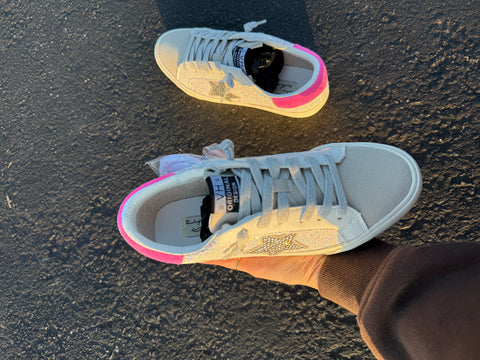 Silver Sparkle Hot Pink Swarovski Vintage Havana