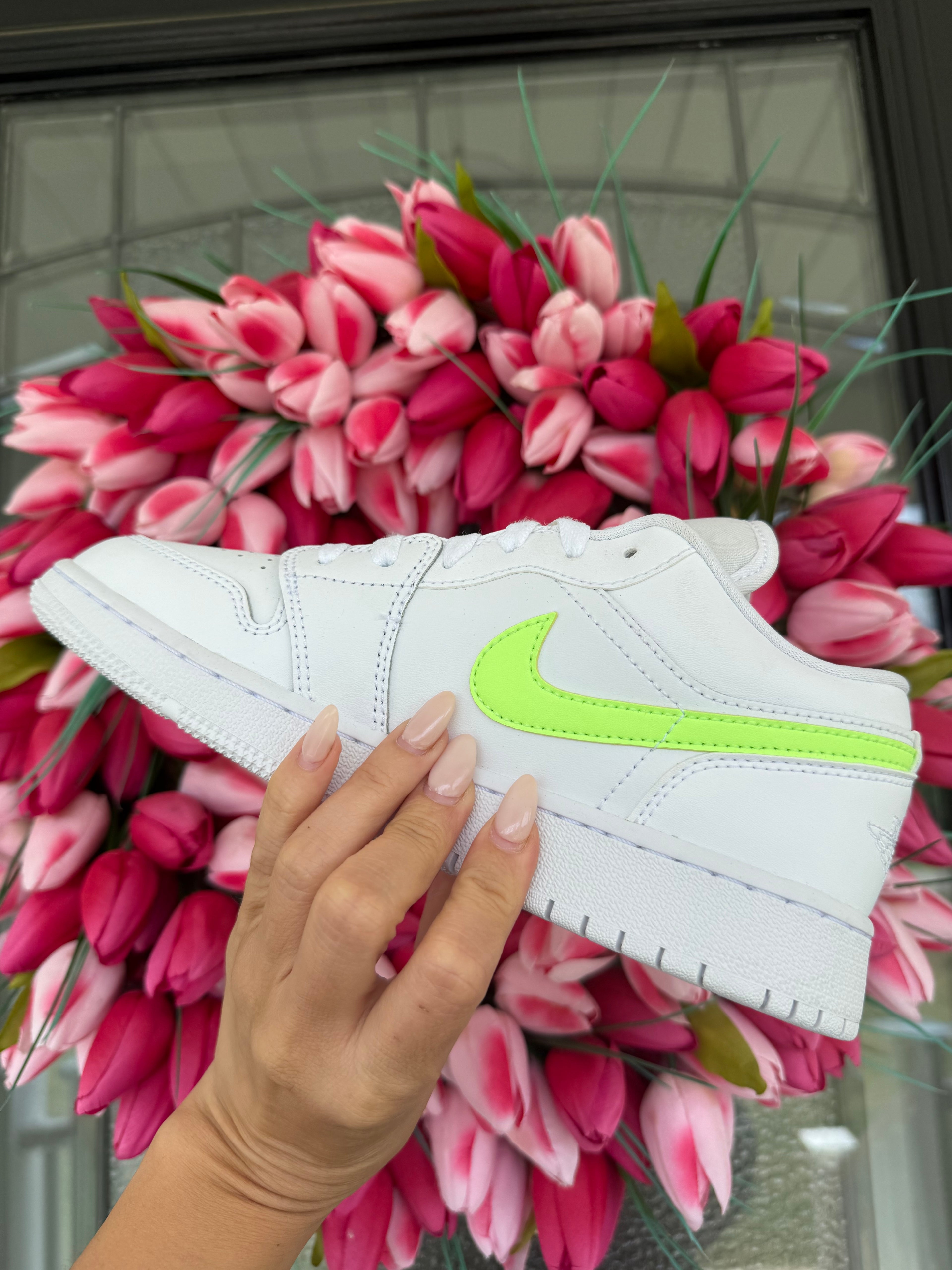 RARE SIZE 6.5 White/Multi Color Swarovski Women’s Air Jordan 1 Low Shoes