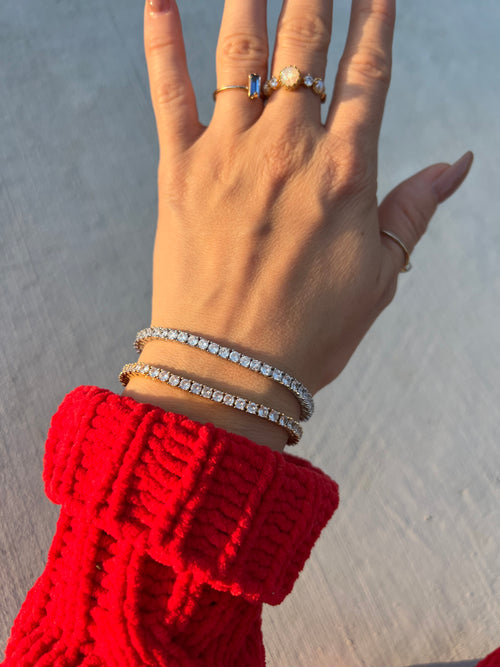 Pulsera de tenis chapada en oro de 14 quilates