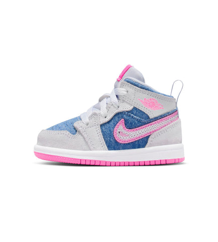 Pink Barbie Denim Baby Toddler Swarovski Jordan 1 Mid