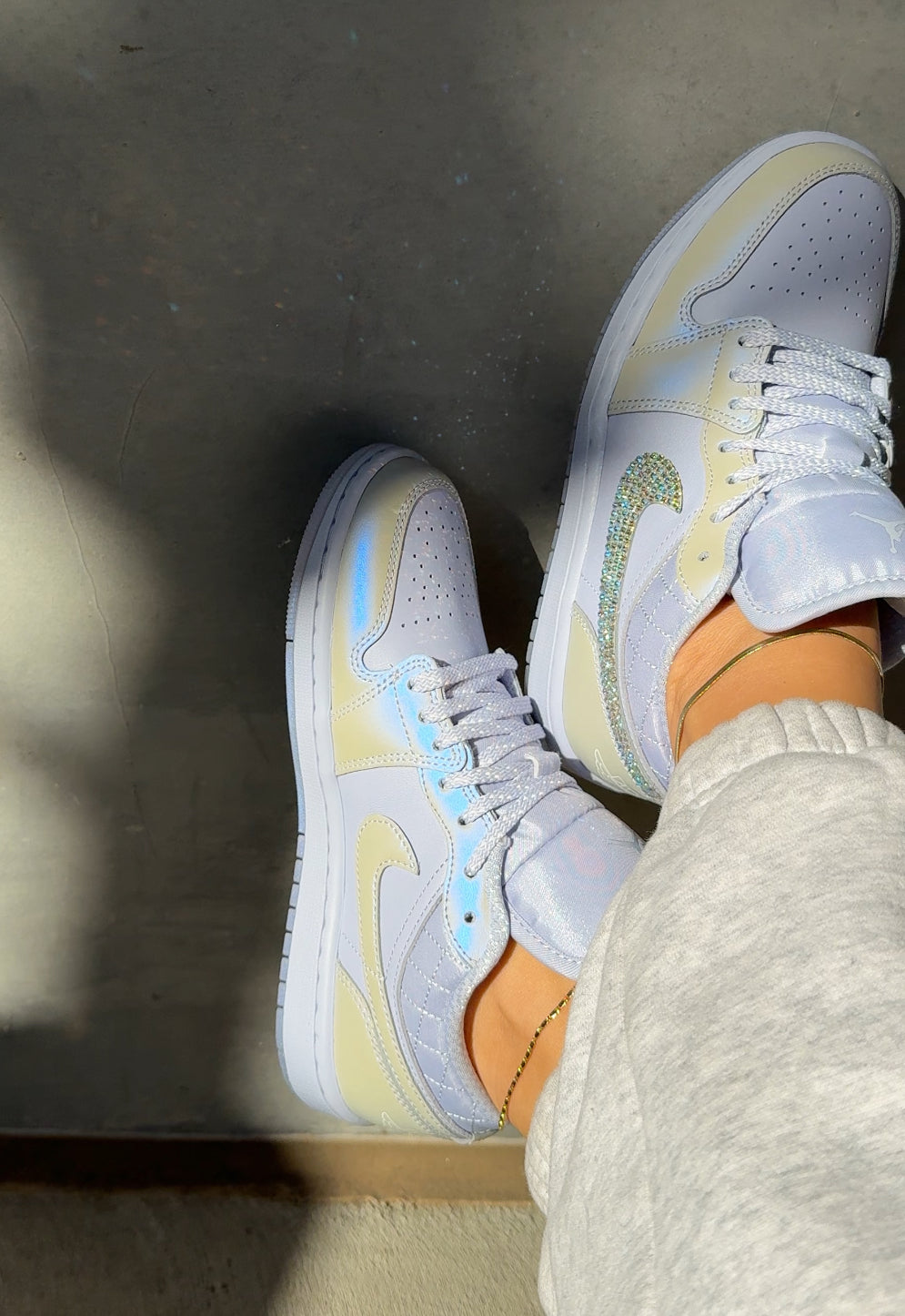 Special Edition Iridescent Swarovski Women’s Air Jordan 1 Low Shoes