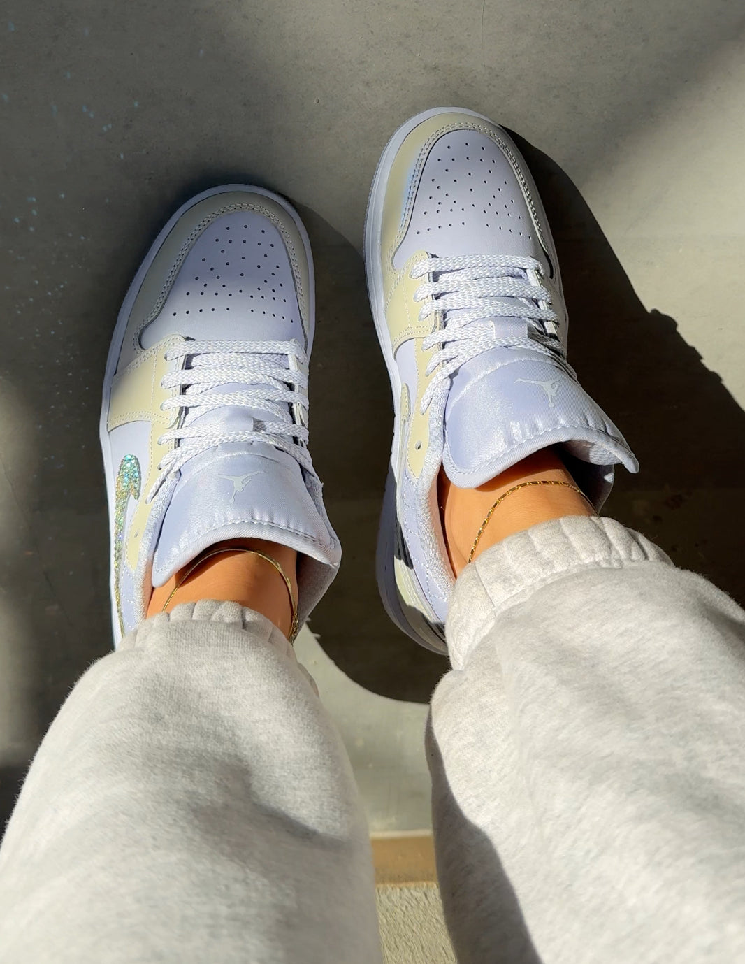Special Edition Iridescent Swarovski Women’s Air Jordan 1 Low Shoes