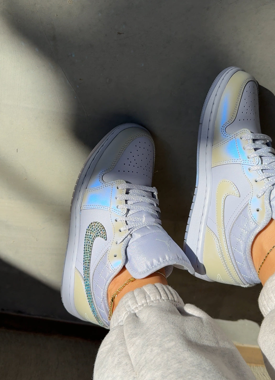 Special Edition Iridescent Swarovski Women’s Air Jordan 1 Low Shoes