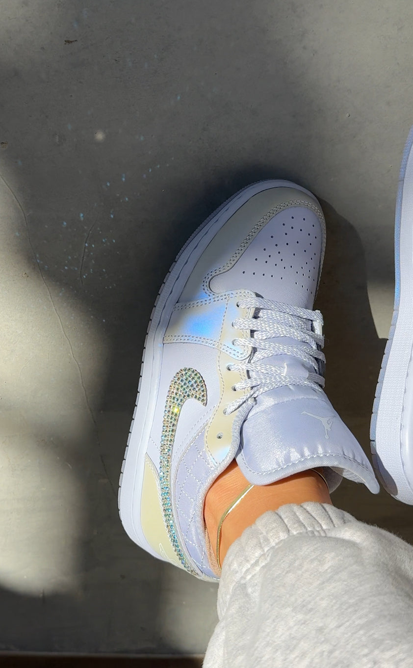 Special Edition Iridescent Swarovski Women’s Air Jordan 1 Low Shoes