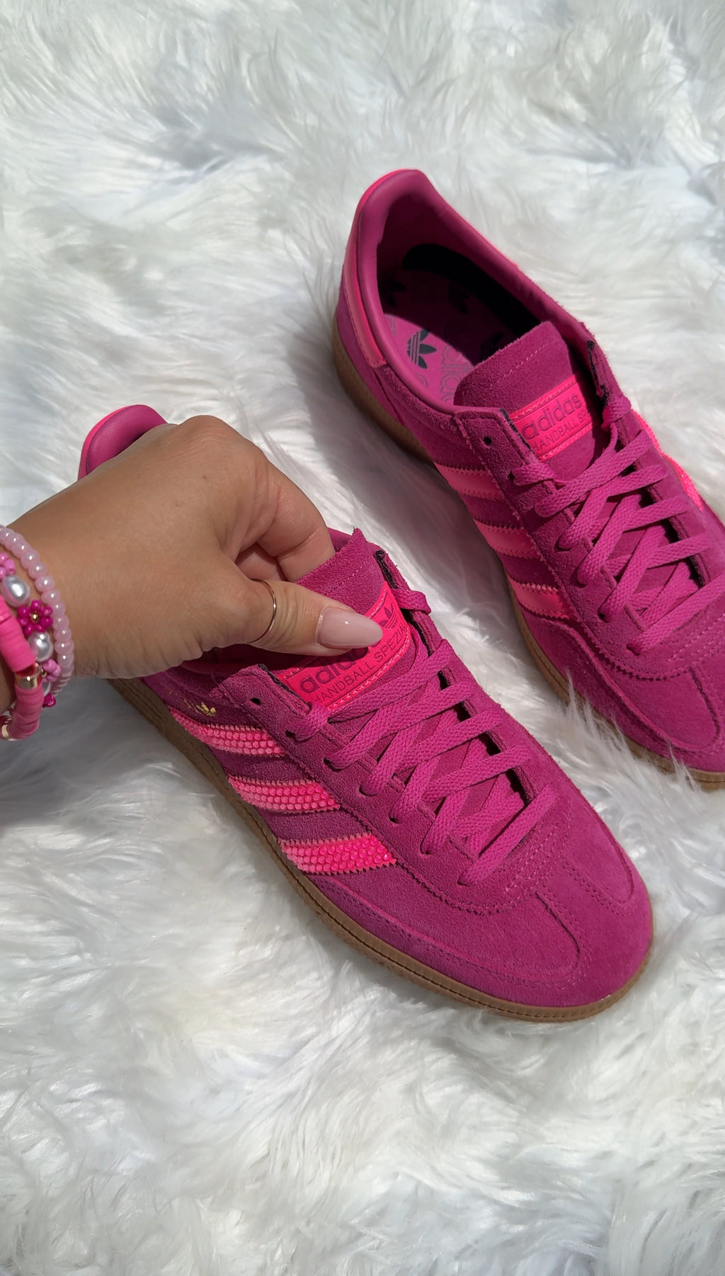 Hot Pink Fuchsia Swarovski Adidas Original Spezial Shoes