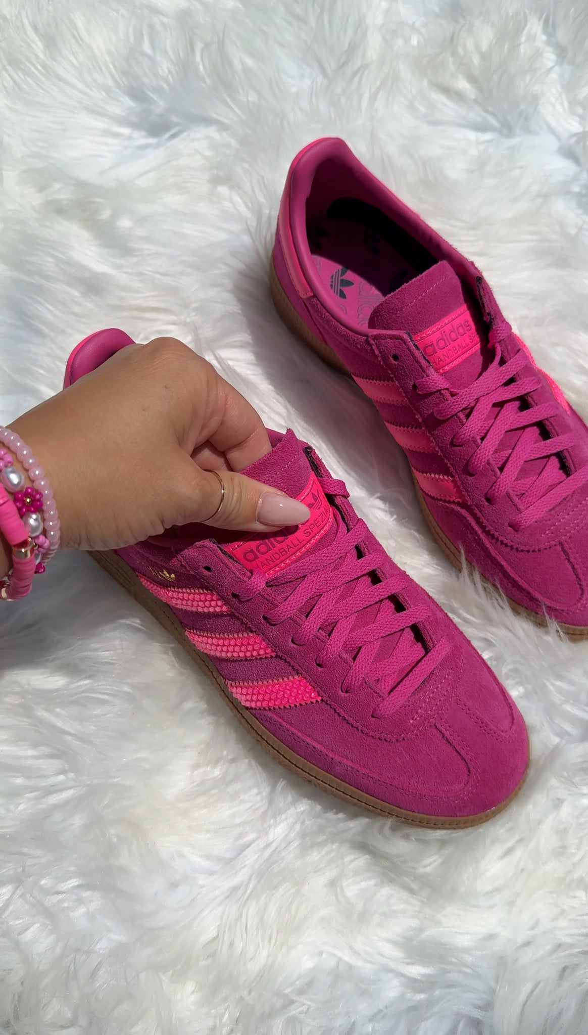 Hot Pink Fuchsia Swarovski Adidas Original Spezial Shoes