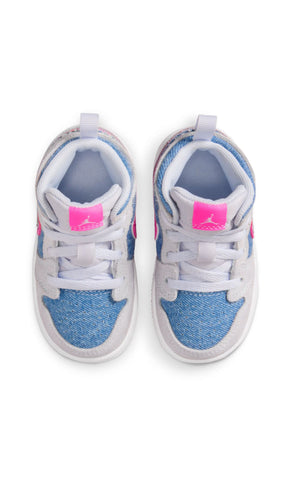 Pink Barbie Denim Baby Toddler Swarovski Jordan 1 Mid