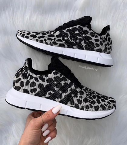 SIZE 7 Leopard Print Swarovski Adidas Original Swift Run
