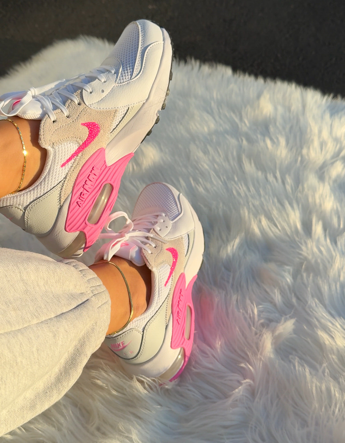 White Bubblegum Pink Nike Swarovski Womens Nike Air Max