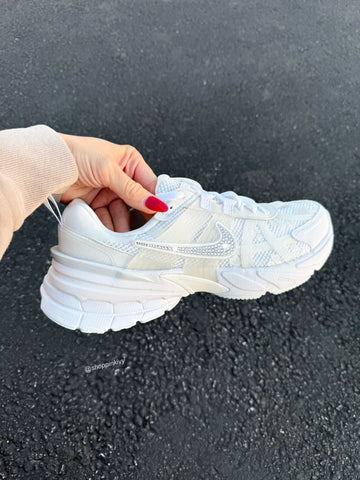 White Floral Swarovski Womens Nike Shoes