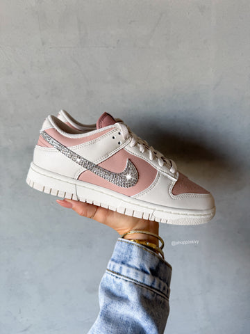 ✨NEW INTRO PRICE✨Neutral Blush Swarovski Womens Nike Dunk Shoes