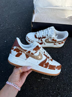 Cowgirl Cow Print Swarovski Womens Nike Air Force One