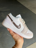 RARE Lace+Coral Beach Charm Swarovski Women’s Air Jordan 1 Low Shoes