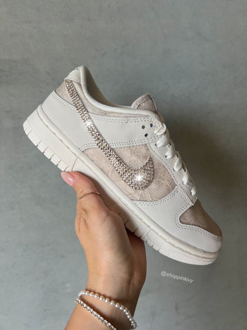 Neutral Lace Special Edition Swarovski Womens Nike Dunk Shoes