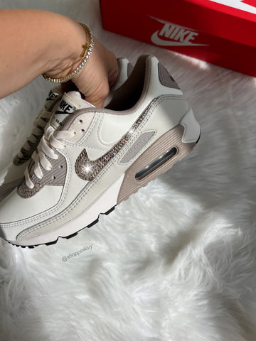 Neutral Animal Print Swarovski Womens Nike Air Max 90