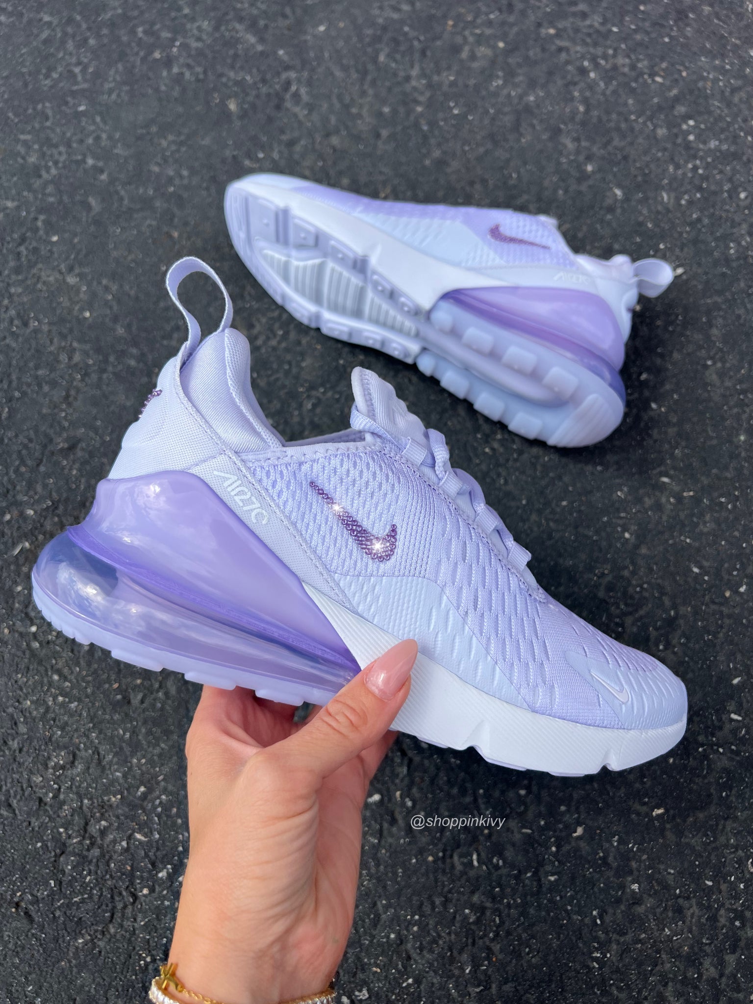 Lavender Swarovski Women's Nike Shoes Air Max 270 - Main Image