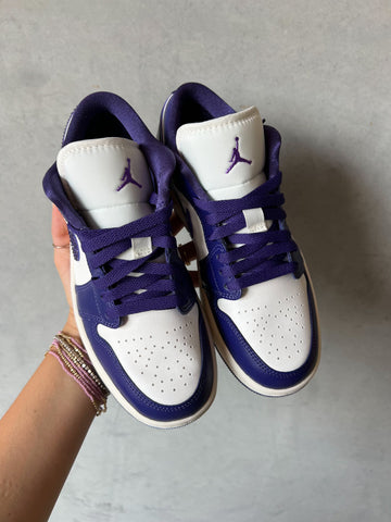 Purple Swarovski Women’s Air Jordan 1 Low Shoes