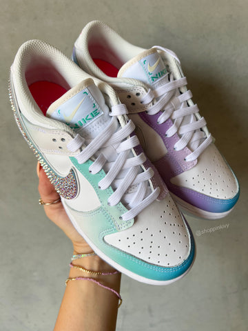 Raros zapatos Nike Dunk Ombré Swarovski para mujer