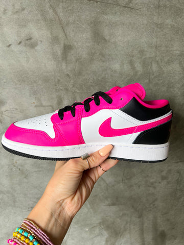SIZE 8 Hot Pink Swarovski Women’s Air Jordan 1 Low Shoes