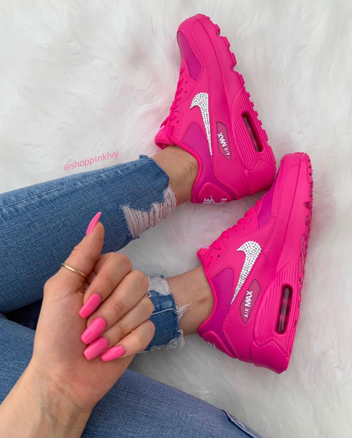 getuige slogan Bacteriën Hot Pink Swarovski Womens Nike Air Max 90 – Pink Ivy
