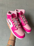 SIZE 6 VIRAL BARBIE Pink Swarovski Women’s Air Jordan 1 Mid Shoes