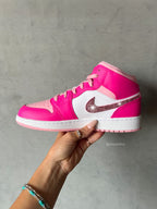 SIZE 6 VIRAL BARBIE Pink Swarovski Women’s Air Jordan 1 Mid Shoes