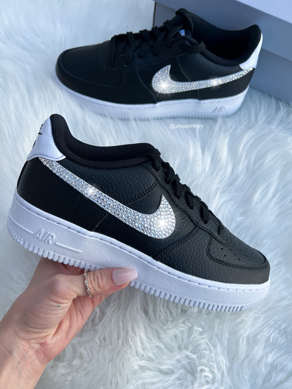 Zapatos bajos Swarovski Air Force 1 para mujer negros