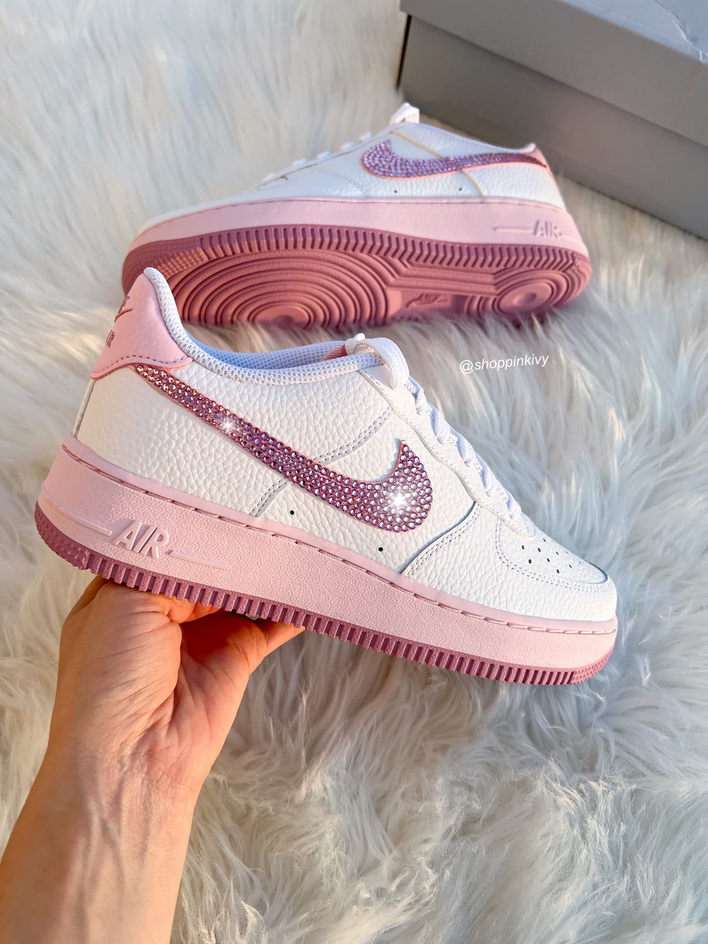 Pink Swarovski Women’s Air Force 1 Low Shoes