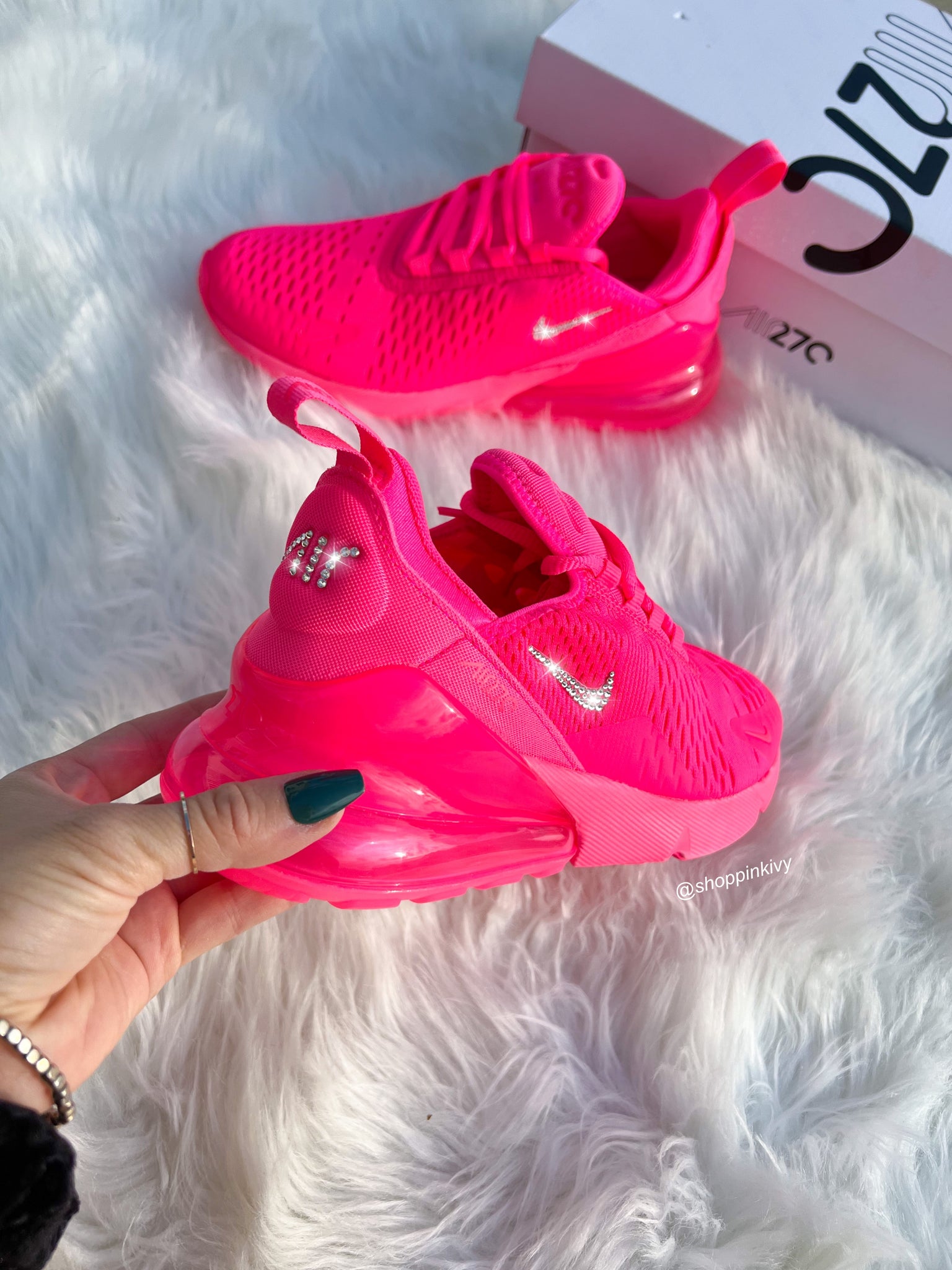 Hot Pink Swarovski Nike Air Max 270 – Pink Ivy