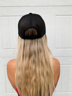 Pink Ivy Trucker Hat Black