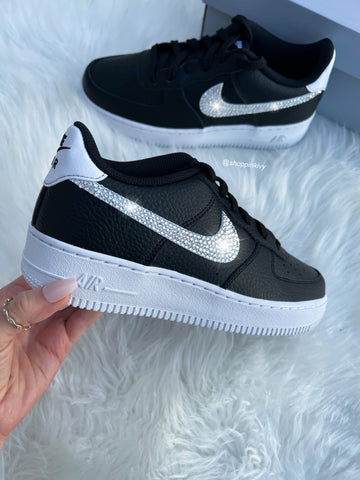 Zapatos bajos Swarovski Air Force 1 para mujer negros